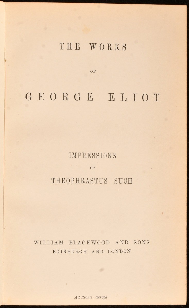 1878 19vol The Works of George Eliot Cabinet Edition Tree Calf Riviere Binding