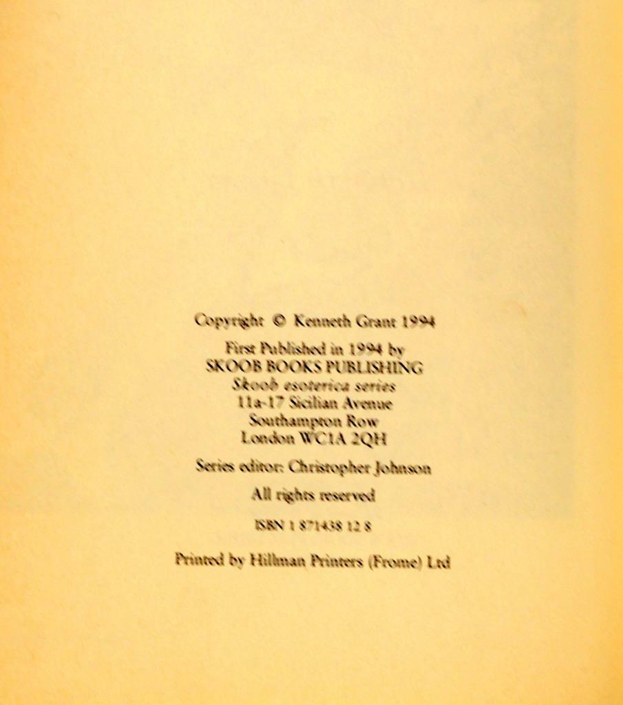 Kenneth Grant 1st Ed 1995 Outer Gateways Left Hand Path Occultism & Magick HC DJ