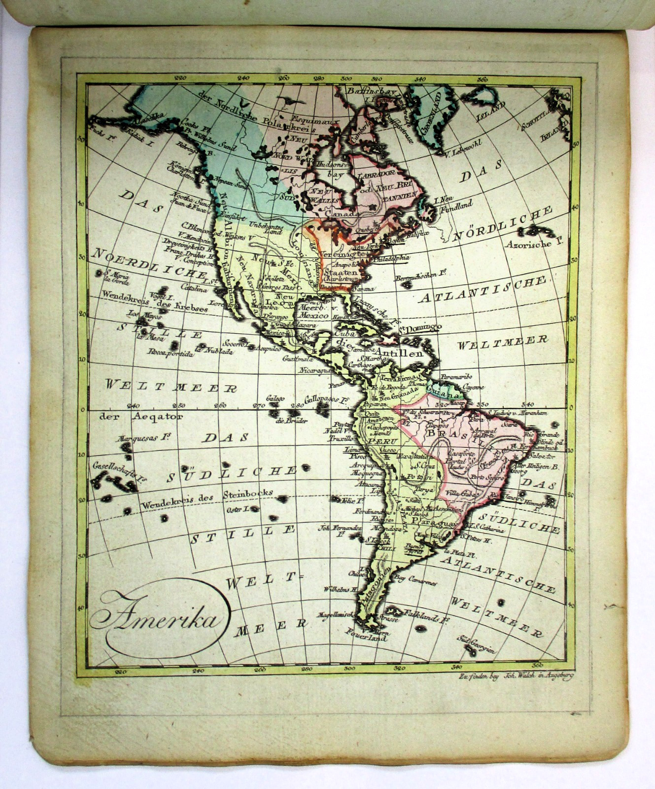 RARE 1st EDITION! „Allgemeiner Atlas“ Johanes Walch 1803 Softcover Atlas MAPS