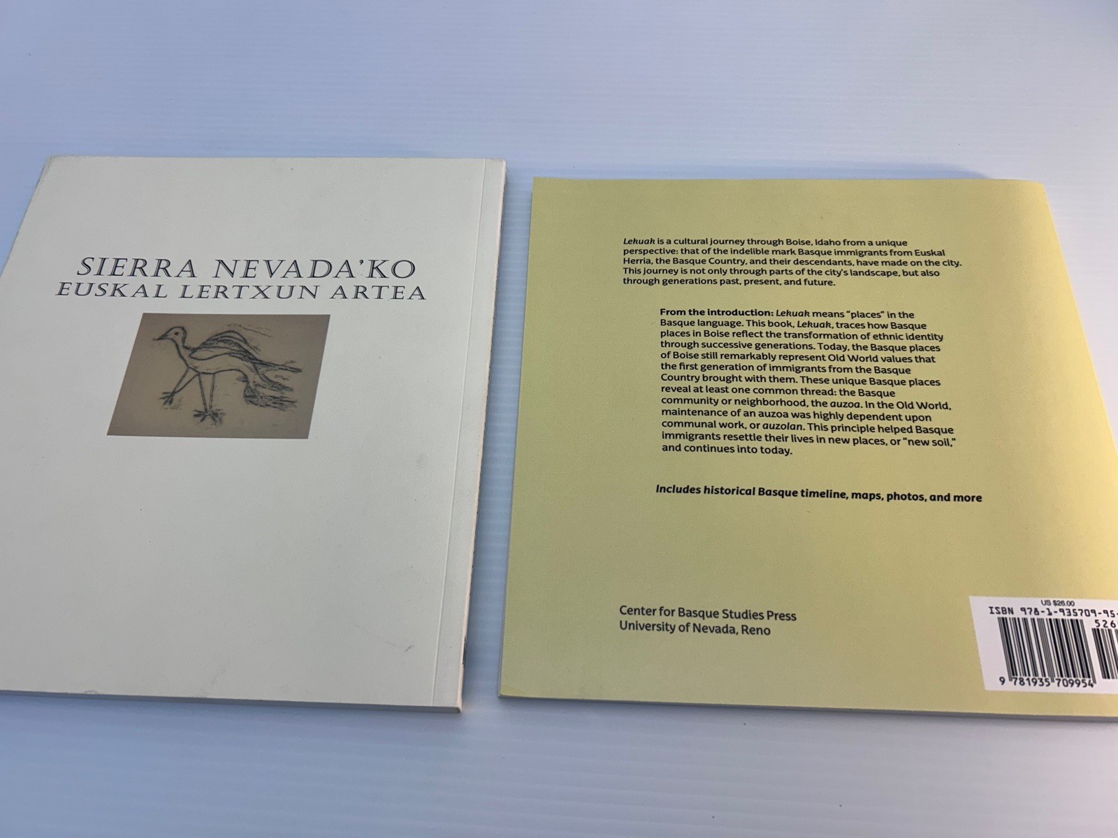 TWO BOOKS-LEKUAK THE BASQUE OF BOISE IDAHO & BASQUE ASPEN ART SIERRA NEVADA
