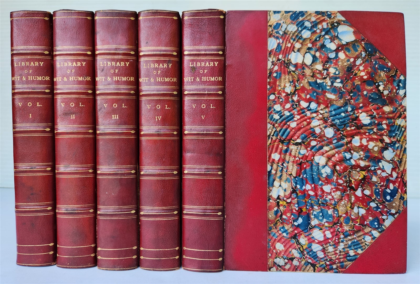 1894 The library of WIT AND HUMOR prose and poetry ILLUSTRATED 5 VOLUMES antique