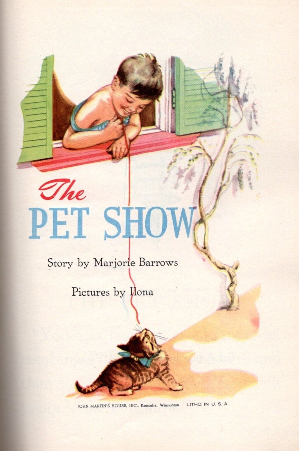 The Pet Show by Marjorie Barrows/Art by Ilona 1944 Litho Book-WOW-Lowe File Copy