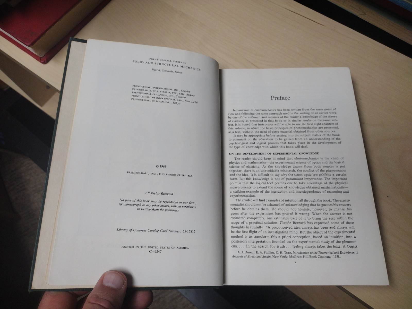 Introduction to Photomechanics A.J. Durelli W.F. Riley 1965 Prentice-Hall 402pgs
