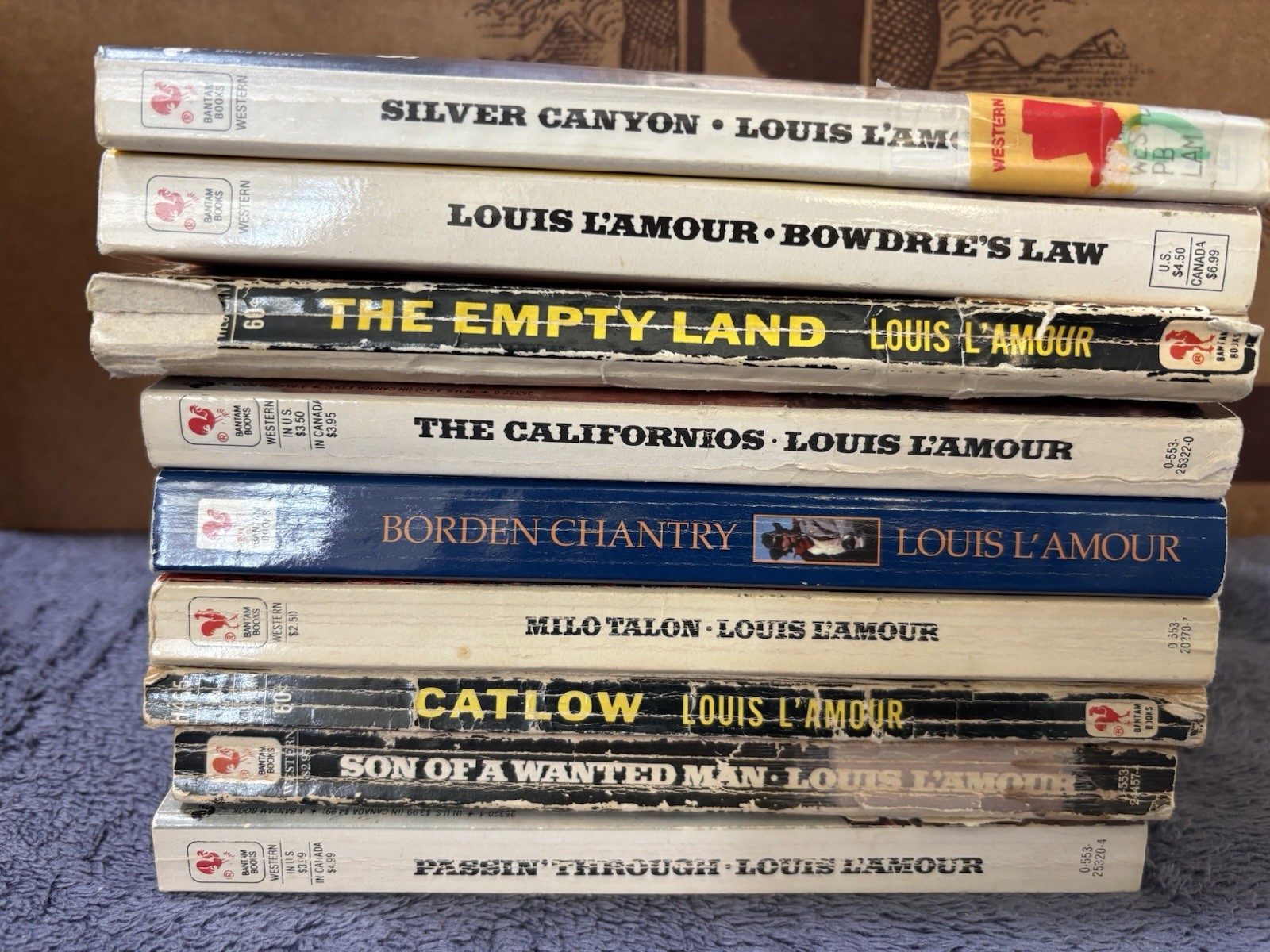 Louis L’Amour Western Paperback Lot of 9 Ex-Library Bantam Books Novels