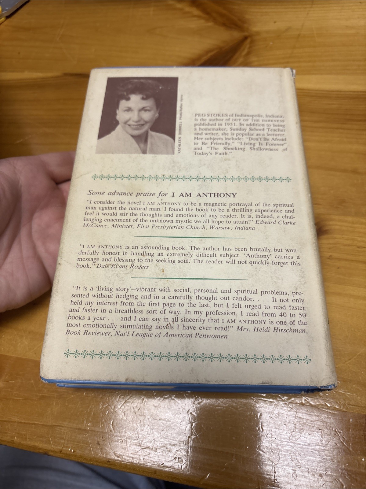 Signed! I Am Anthony – Peg Stokes 1961 HC DJ – Very Rare Scarce Angel Fiction