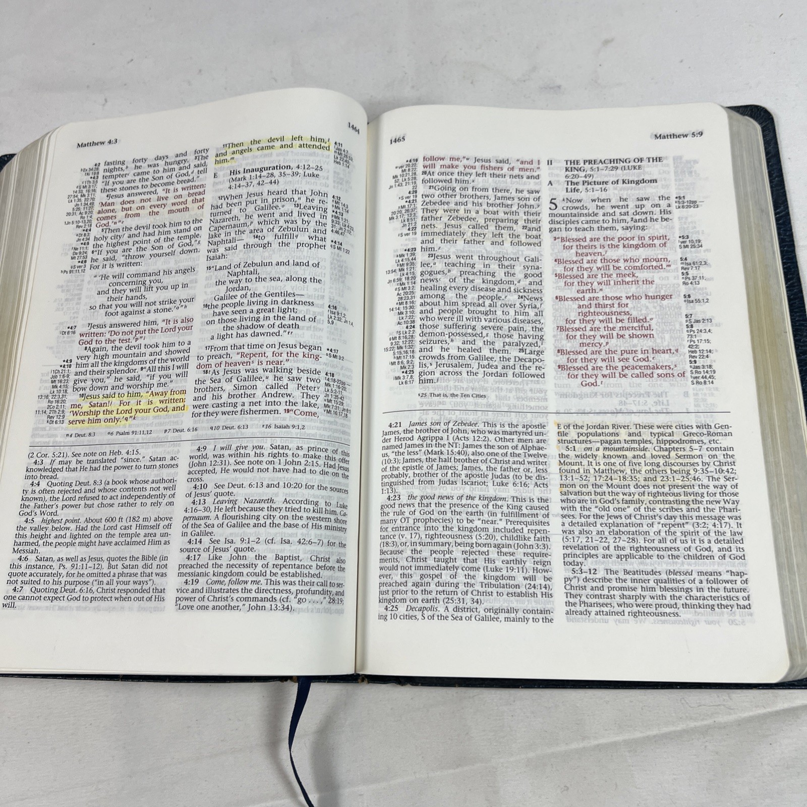 1994 NIV Ryrie Study Bible Expanded Edition Red Letter Moody Blue Cover