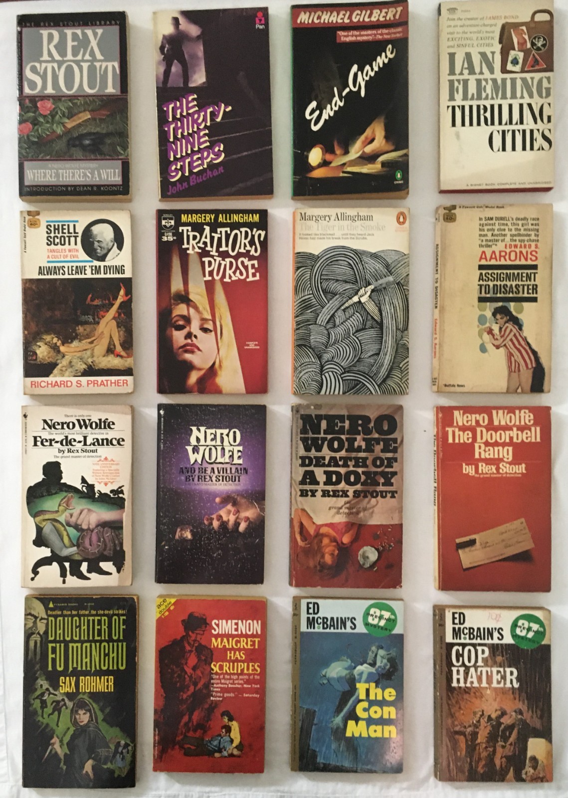 Vintage Detective Mystery Paperback Books Lot of 16