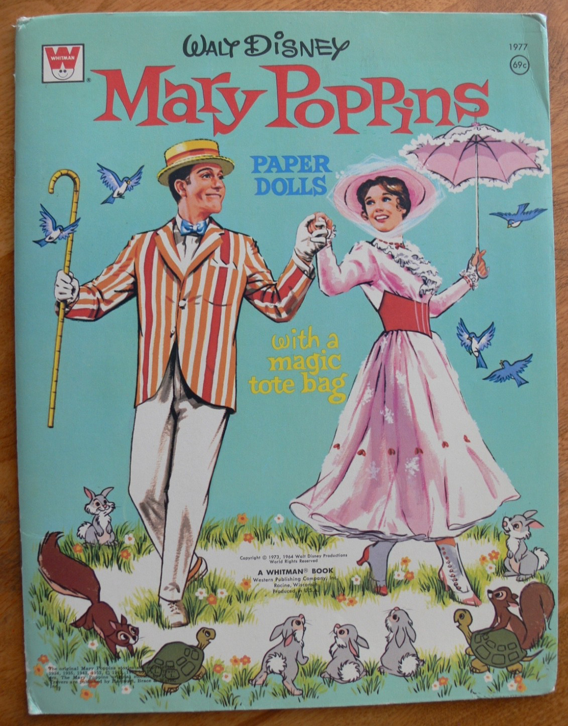Vintage Whitman Book ~ WALT DISNEY MARY POPPINS PAPER DOLLS w/A Magic Tote Bag