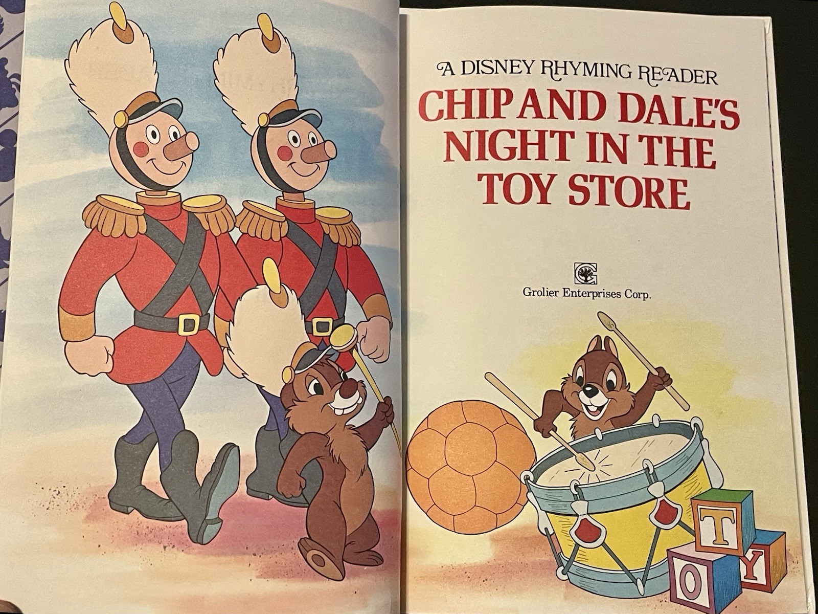 Chip and Dale’s Night in the Toy Store Fun with Toy Words Reading HC Vtg 1988