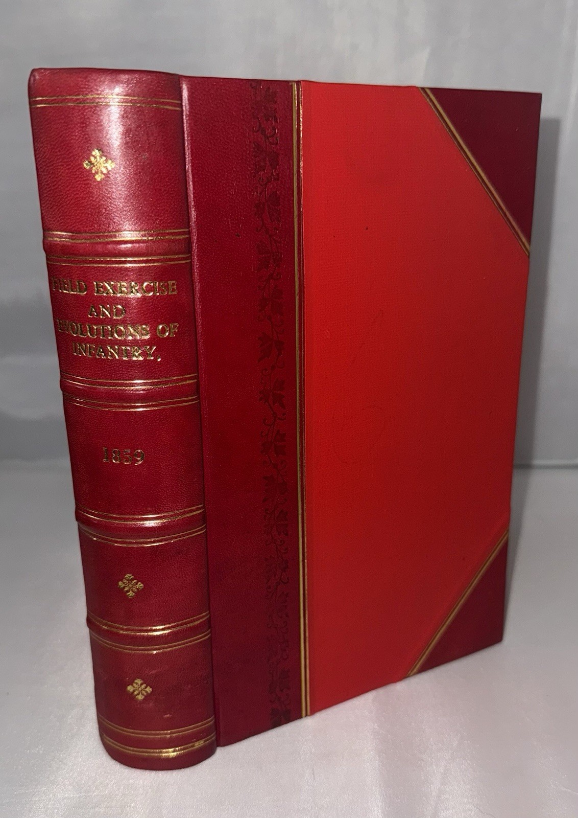 Field Exercise and Evolutions of Infantry 1859 Leather bound Rare Book Military