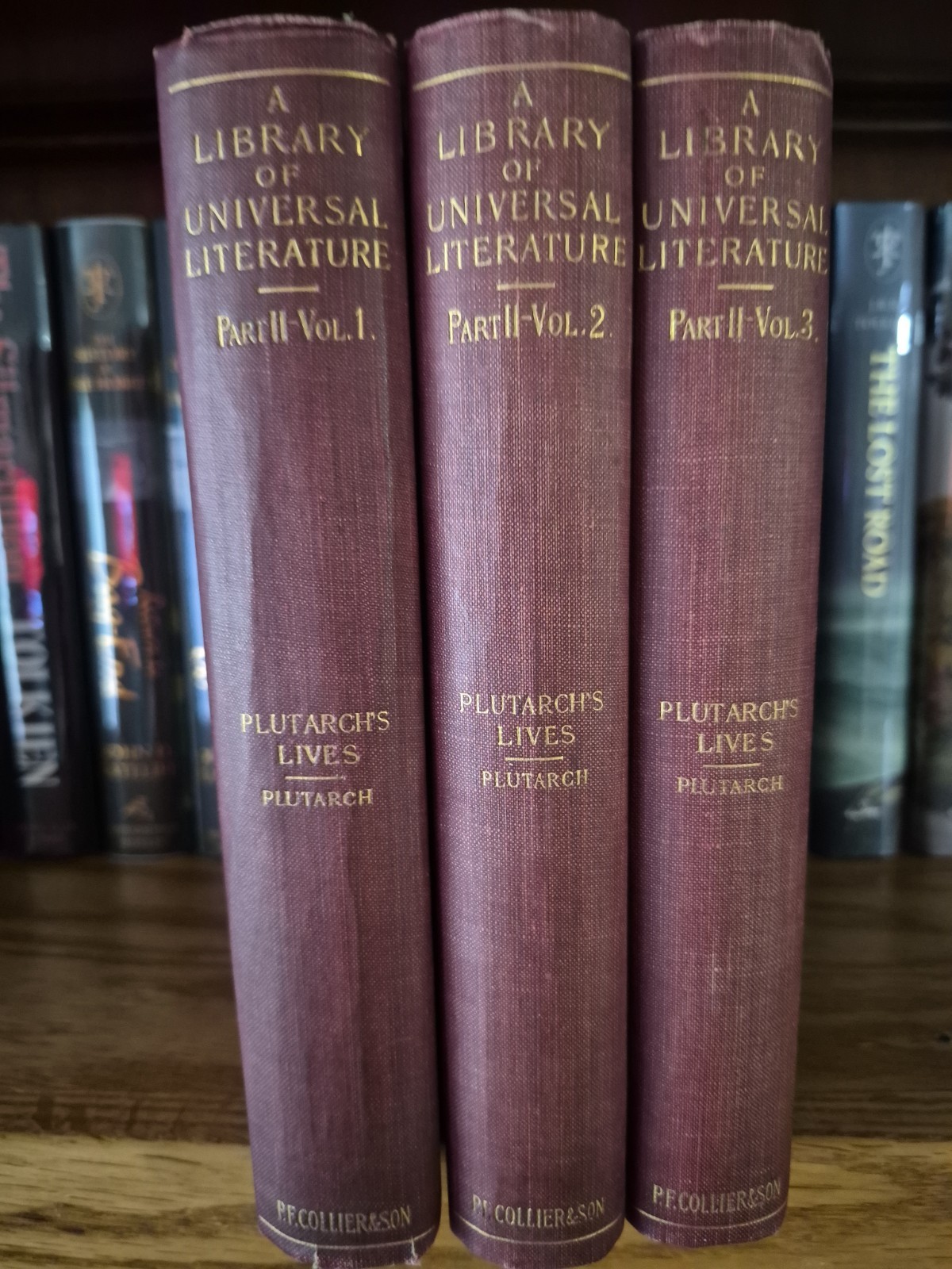 A Library of Universal Literature Plutarch’s Lives 3 Volumes Great Condition
