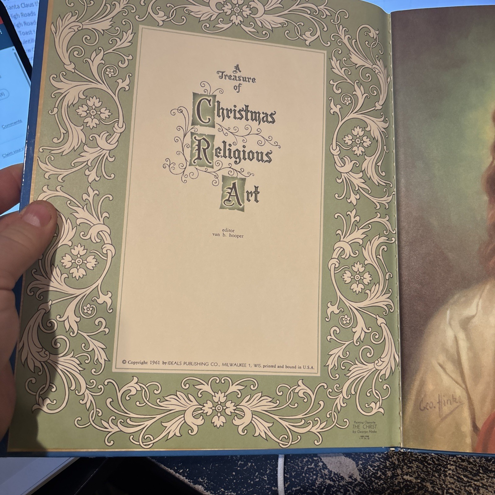 A Treasure of Christmas Religious Art 1961 George Hinke Ideals Pub. Hardcover