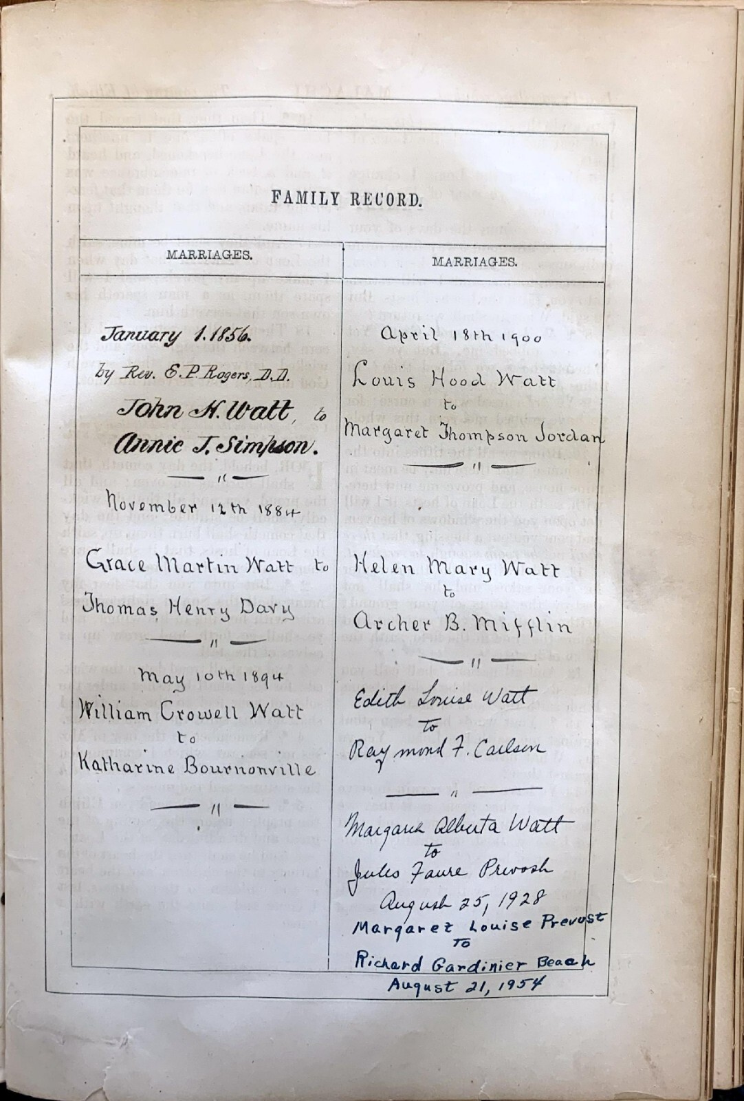 Family Bible for the Watt family (Bible Rescue #390)