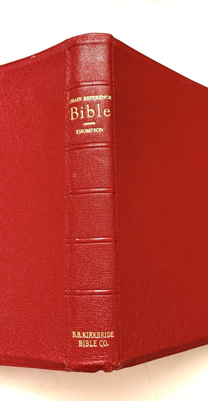 KIRKBRIDE CHAIN REFERENCE THOMPSON STUDY BIBLE LEATHER w THUMB INDEX KJV NICE !