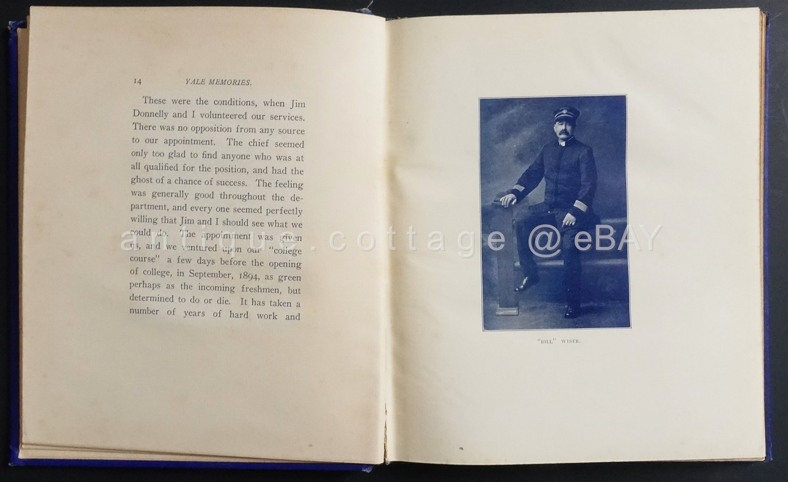 1914 antique YALE MEMORIES illustrated BILL WISER university photos campus
