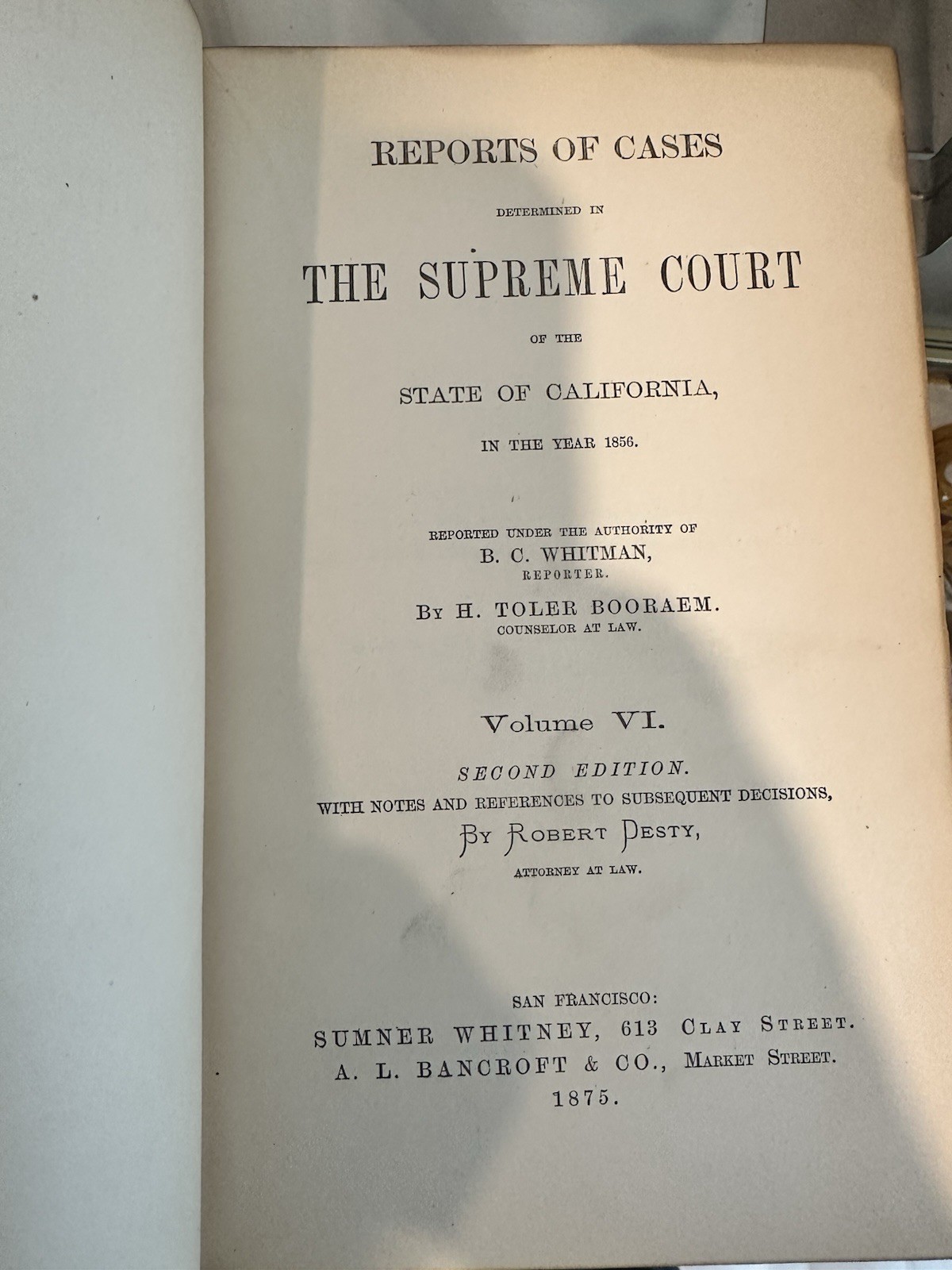 Antique 1850’s California State Supreme Court Law Case Review Books. Decor