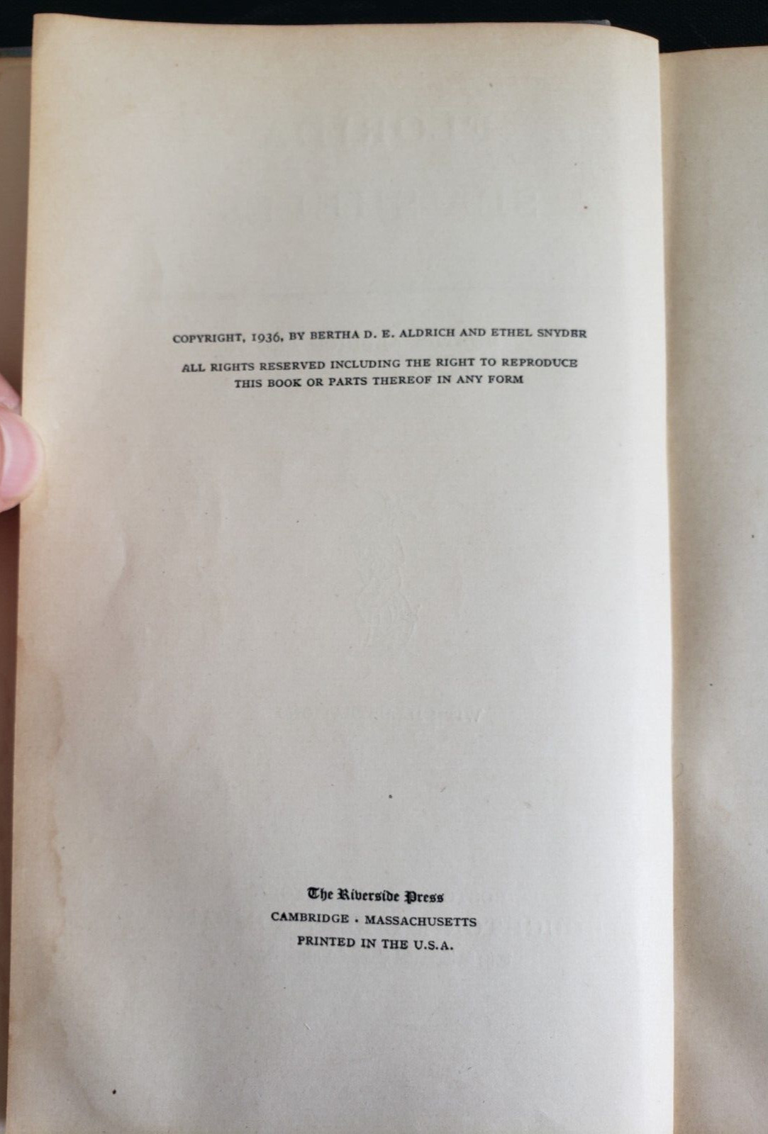 Florida Sea Shells Bertha Aldrich & Ethel Snyder 1936 Riverside Press Cambridge