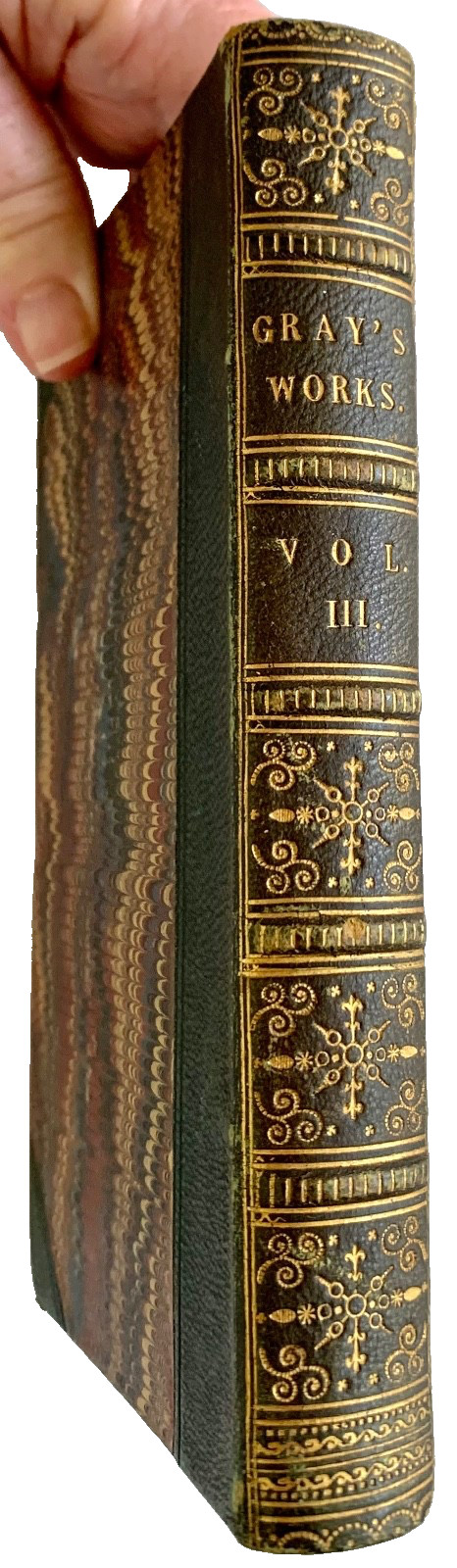 1835 WORKS OF THOMAS GRAY VOL III LETTERS, ed. Rev John Mitford, Leather 1st ed.