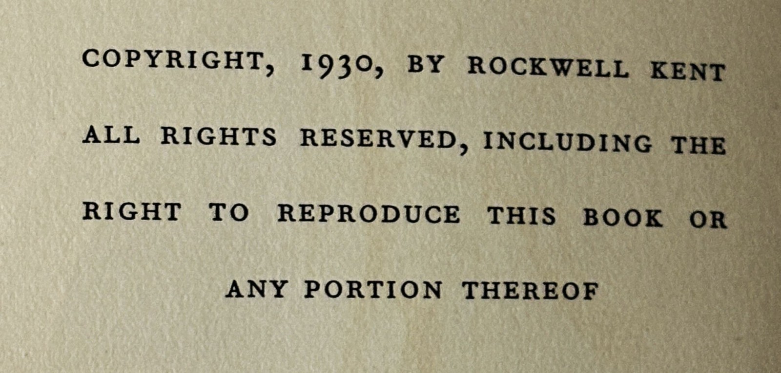 Rockwell Kent / N BY E 1930