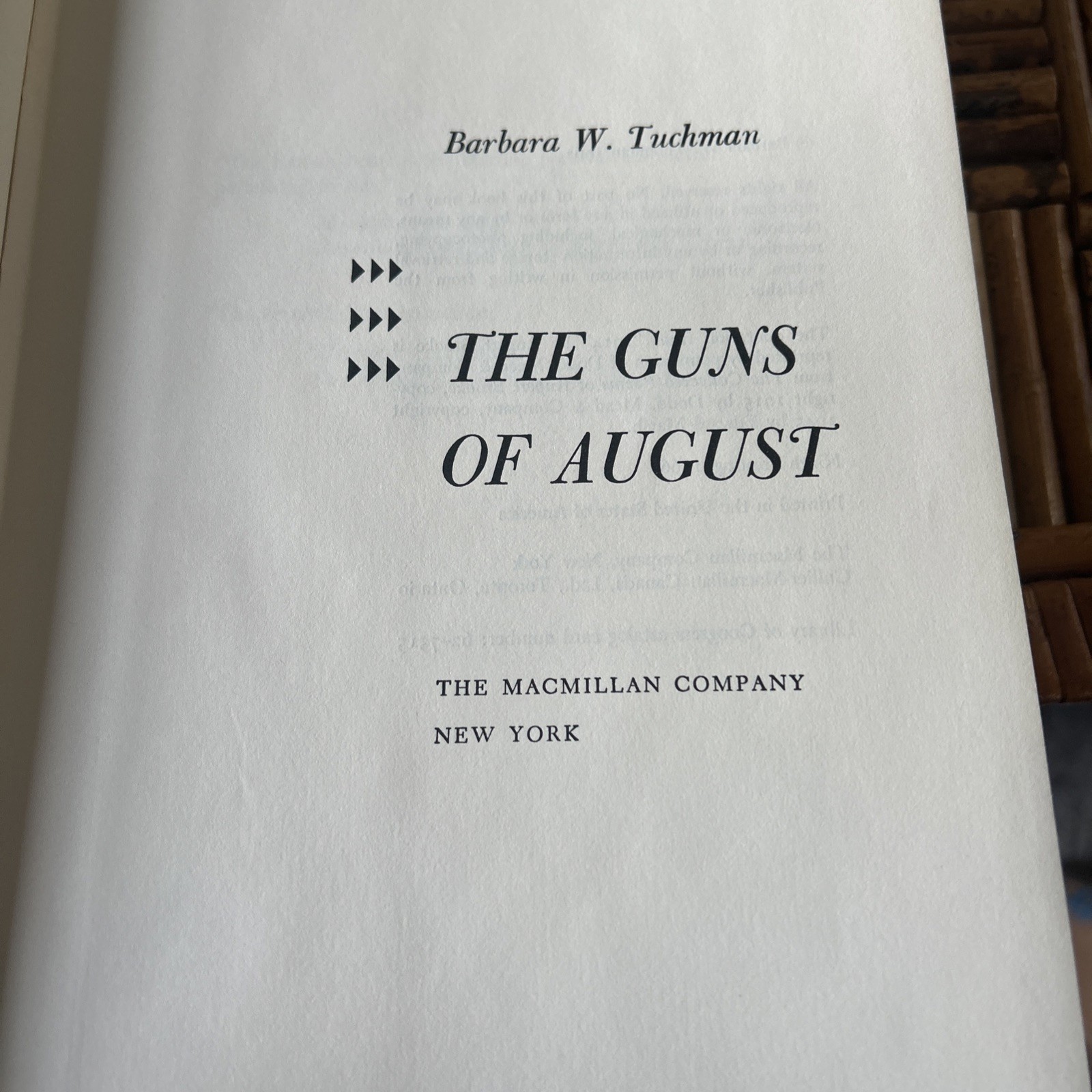 The Guns of August by Barbara W. Tuchman 9th Printing Hardcover 1966