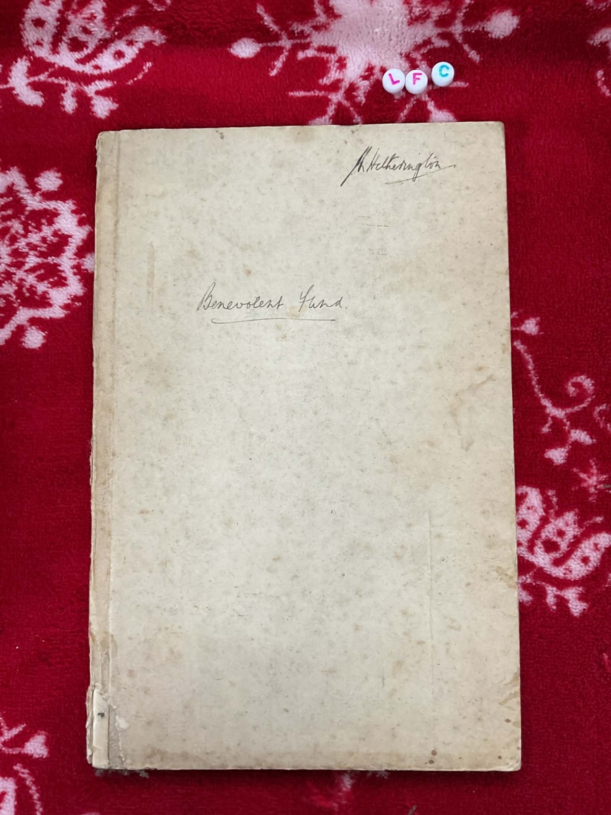 Antique 1923 Handwritten Benevolent FUND Logbook Notebook