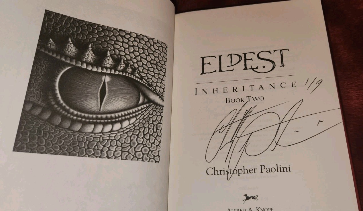 Christopher Paolini Eldest Signed 1st Edition Autographed Hardcover 2005