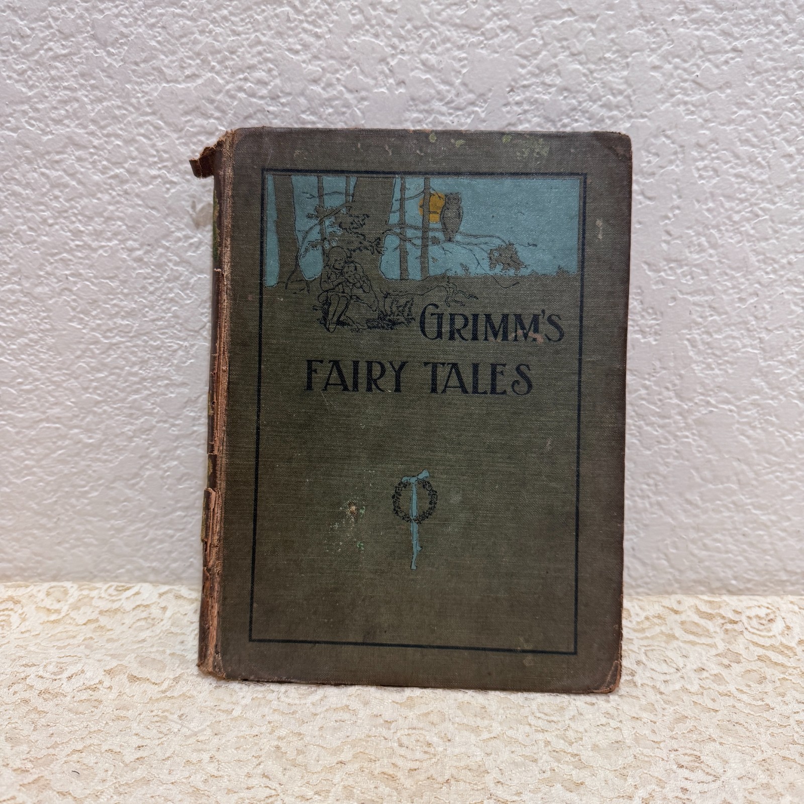 Antique c1900 Grimm’s Fairy Tales McLoughlin Brothers Illustrated Hardcover