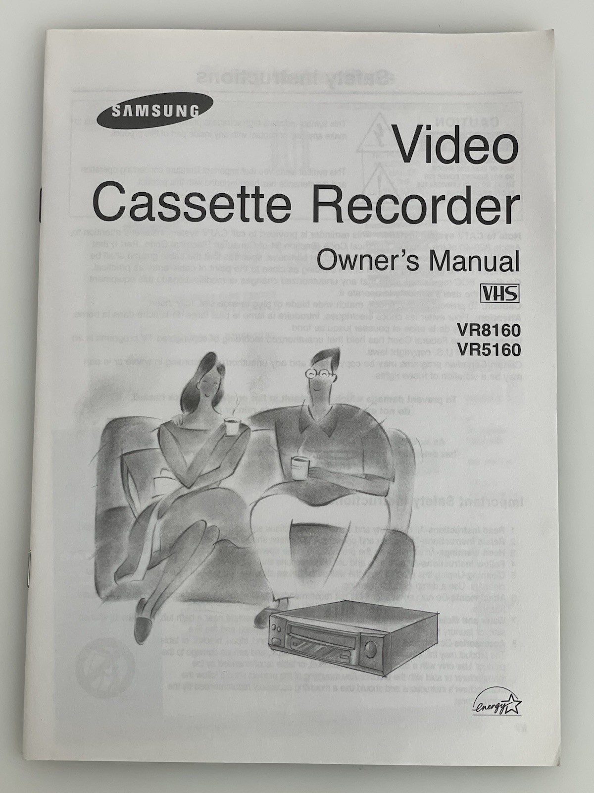 Samsung VR8160 VR8150 Owners Manual Video Cassette Recorder VCR OEM VHS