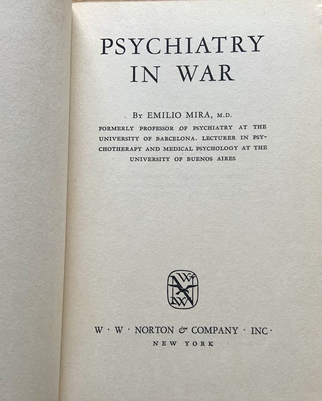 Psychiatry in War