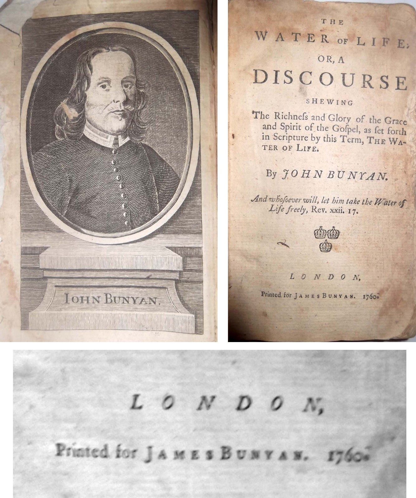 1760-1784 Antique 3-PIRATED BOOTLEG IMPRINTS John Bunyan The Pilgrim’s Progress