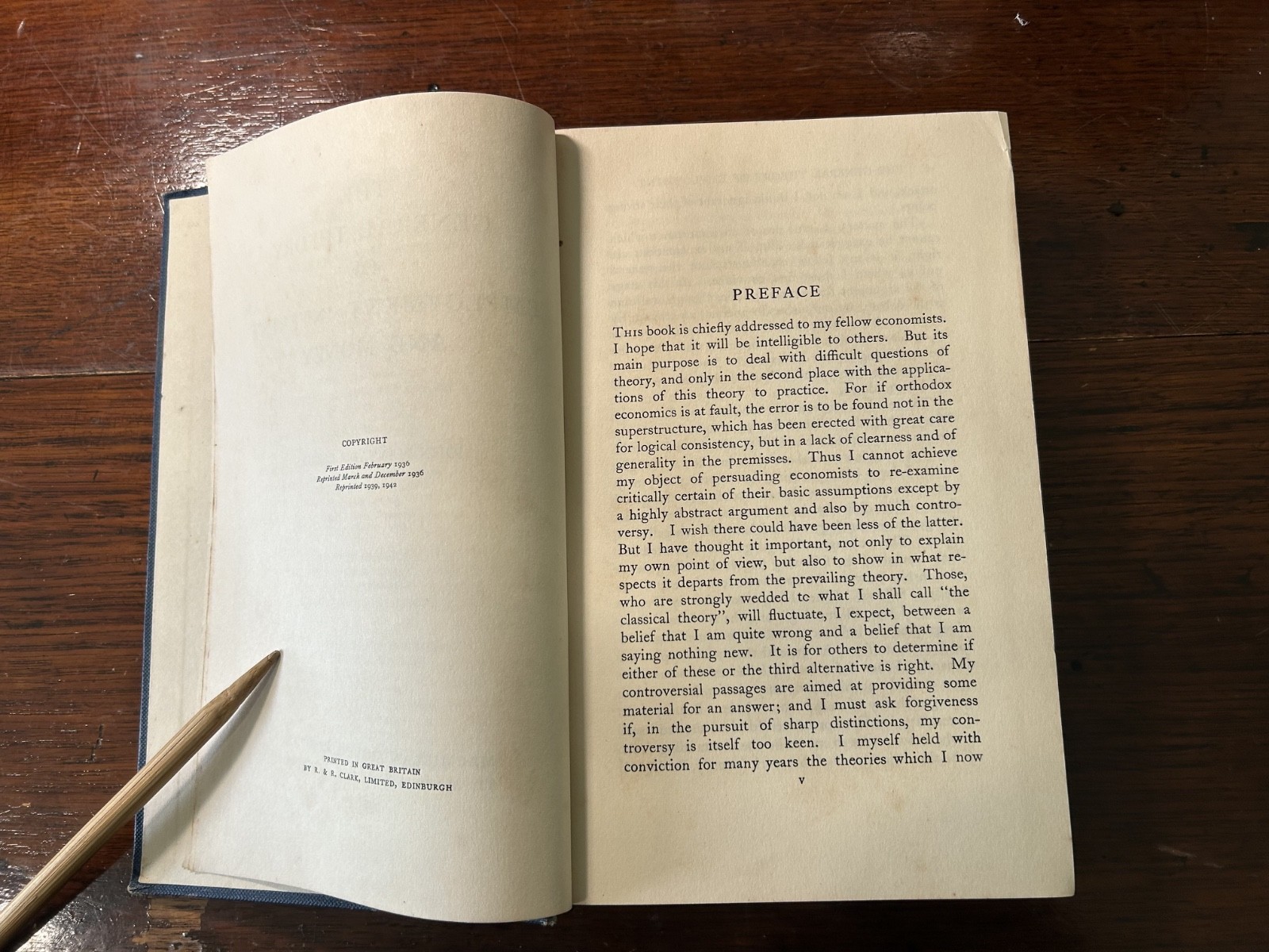 General Theory Employment Interest Money John M. Keynes hb 1942 reprint of 1936