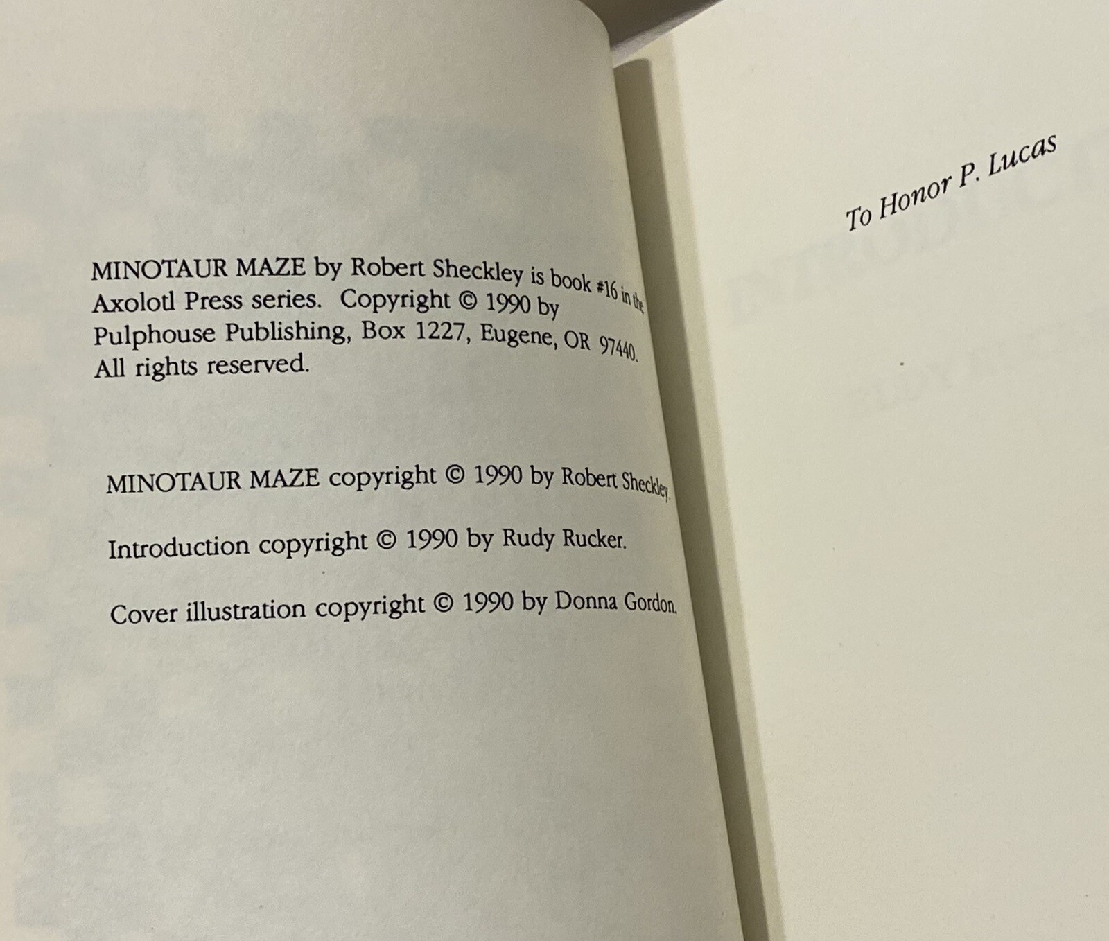 Minotaur Maze REVIEW COPY 2X SIGNED Robert Sheckley & Rudy Rucker 1990 LMTD #289