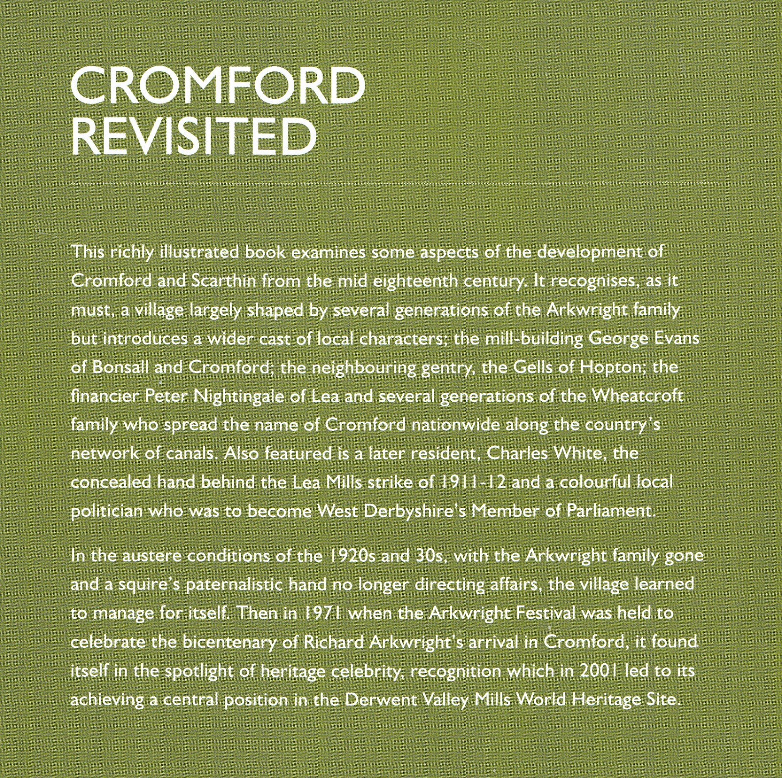 CROMFORD Derbyshire Cromford Revisited by Buxton and Charlton 2013 1st Ed
