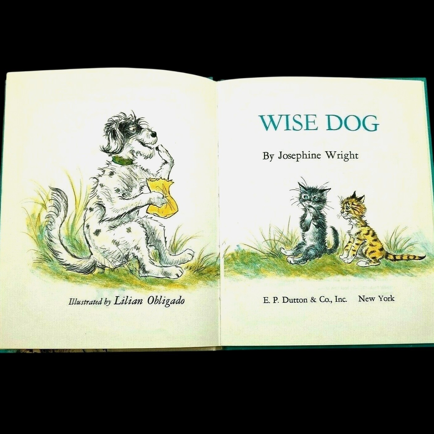 WISE DOG Josephine Wright 1966 Hardcover Weekly Reader Lilian Obligado Illust