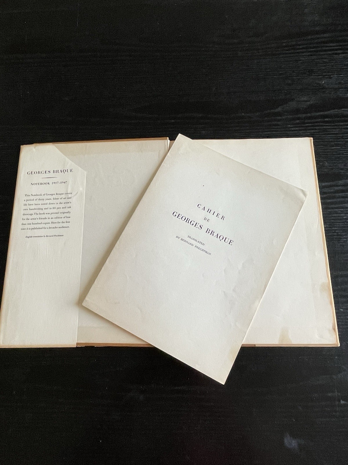 Braque, Georges – 1st Cahier de Georges Braque 1917-1947 + RARE Translation + DJ