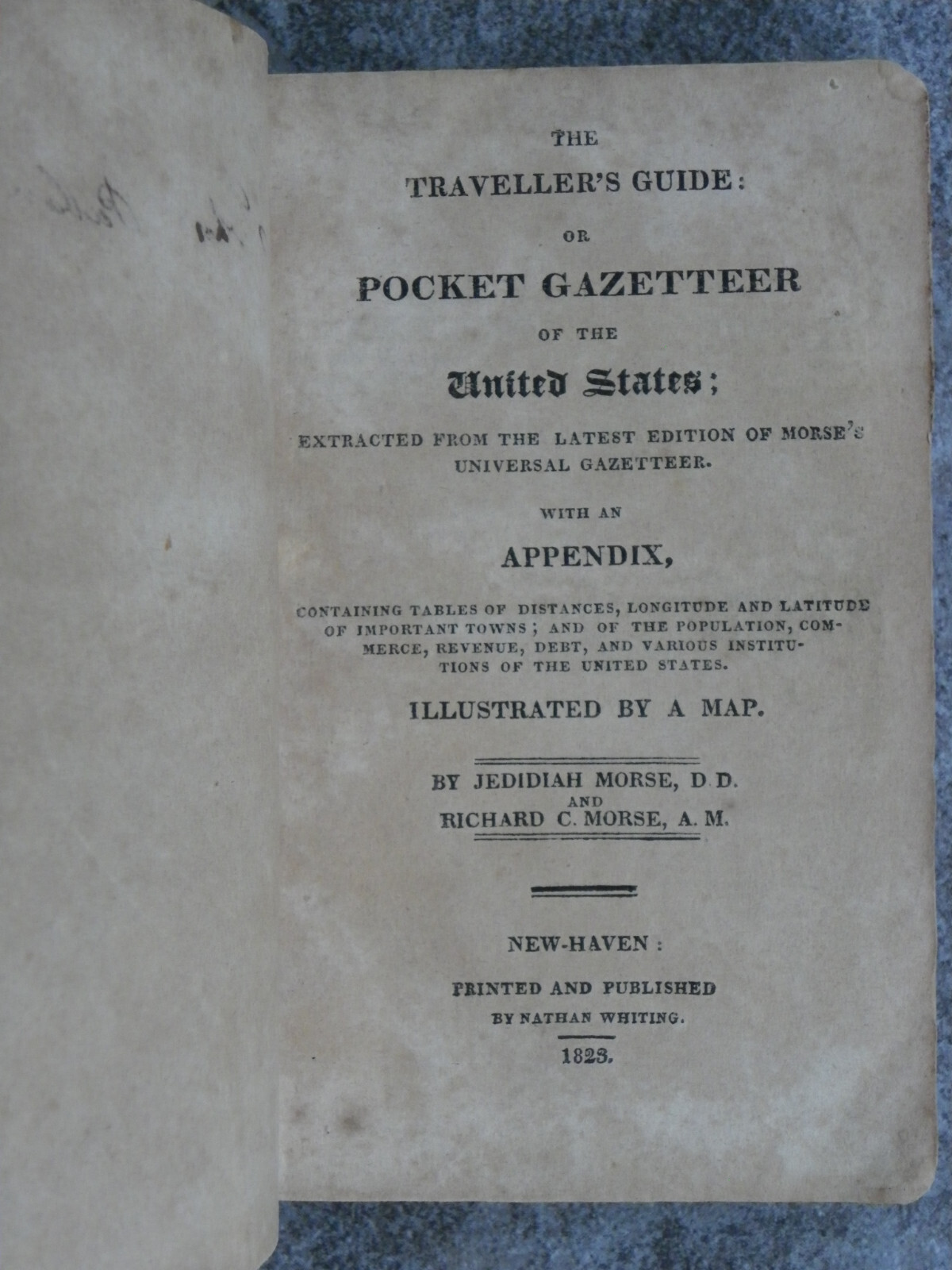 „The Traveller’s Guide-Pocket Gazetteer of the United States“-Morse-1823-Leather