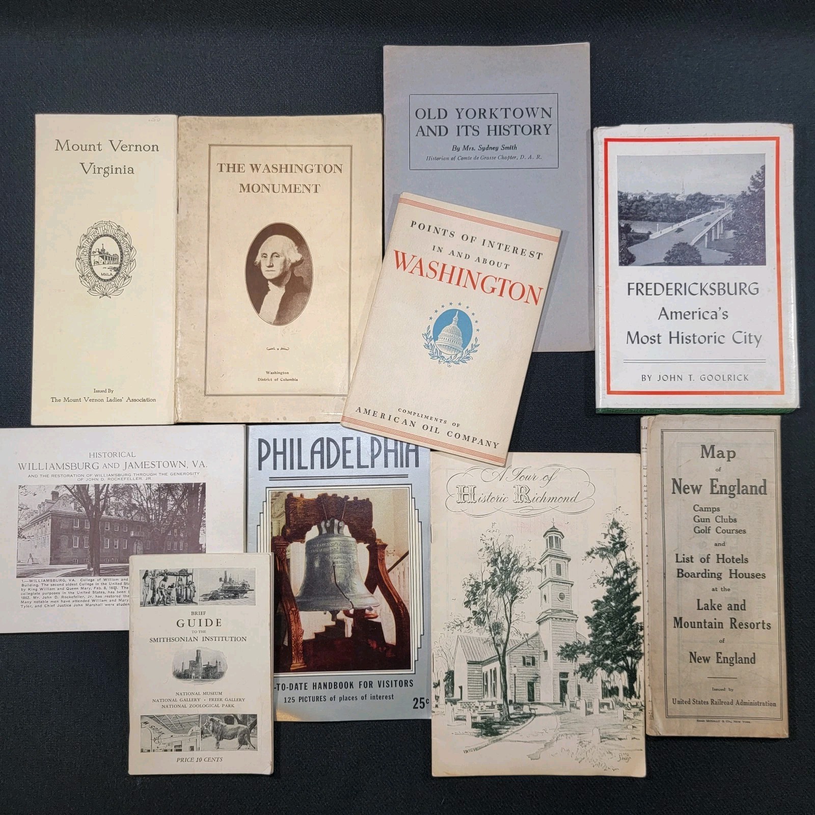 VTG 1920s 30s Travel Guide Lot of 10 Historical East Coast Cities History Books