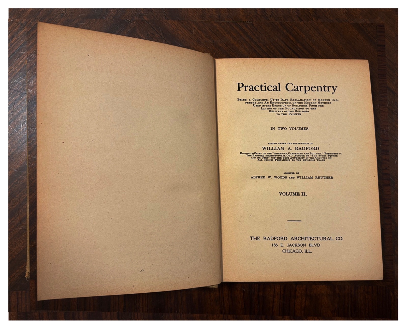 Practical Carpentry by William A. Radford 1907 Volume II Only • w/ Diagrams