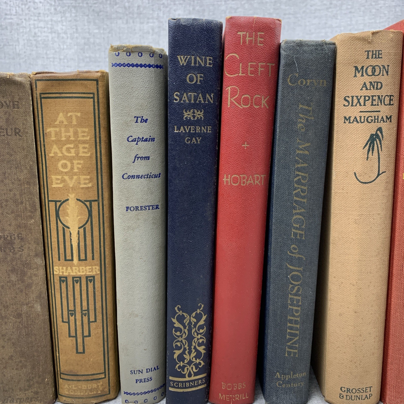 Lot of 16 Antique Decorative Vintage Fiction Books Instant Library Staging