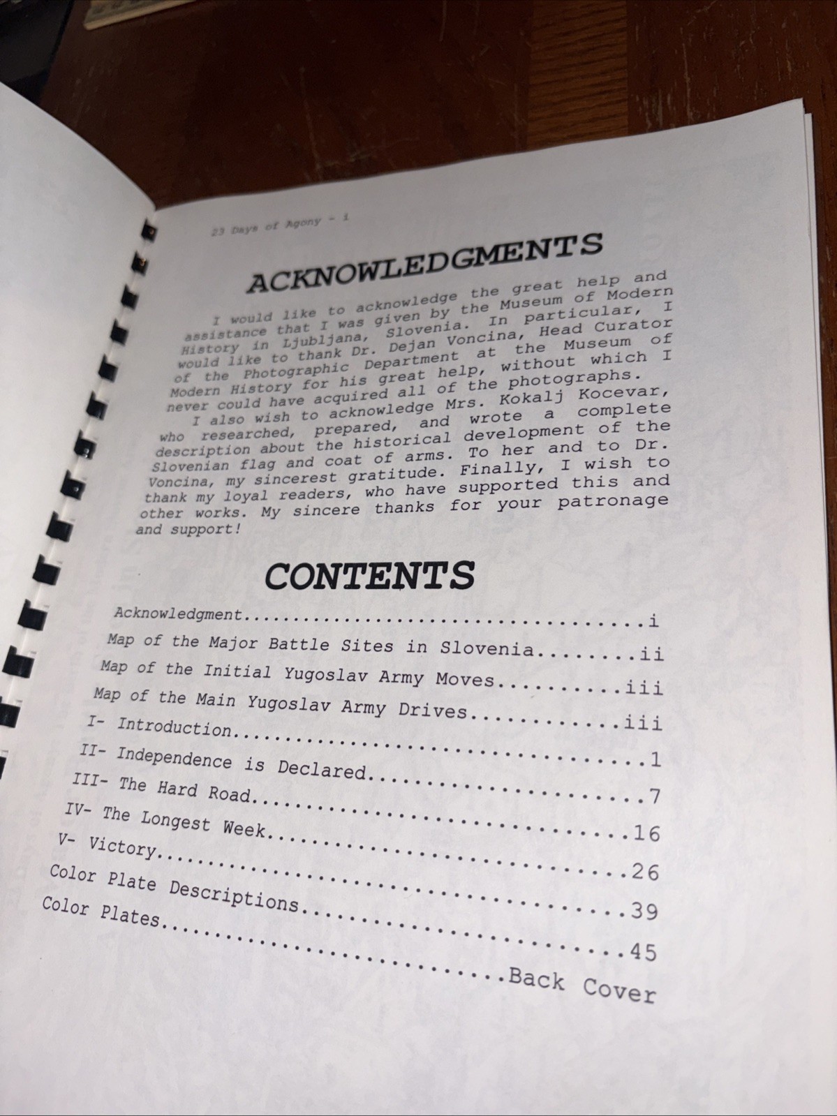 23 Days of Agony: The Birth of The Modern Slovene Army – Antonio Munoz Signed!