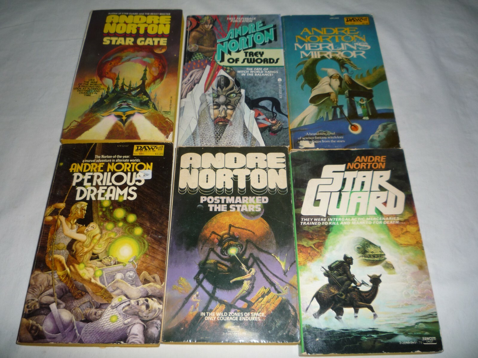 Vintage Lot of 6 Paperback Books by Andre Norton 1970’s – 1980’s