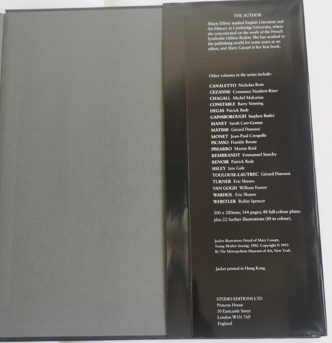 Cassatt – Alison Effeny – Hardback with Dust Jacket – 1993