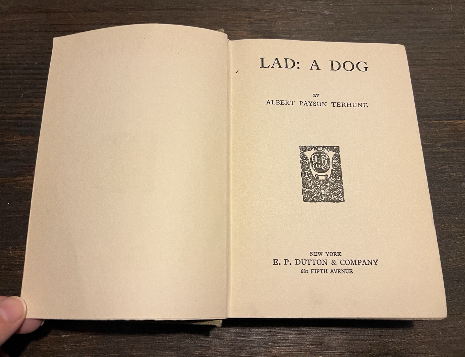 1919 Lad: A Dog by Albert Payson Terhune E P Dutton New York 1st / 28th Printing