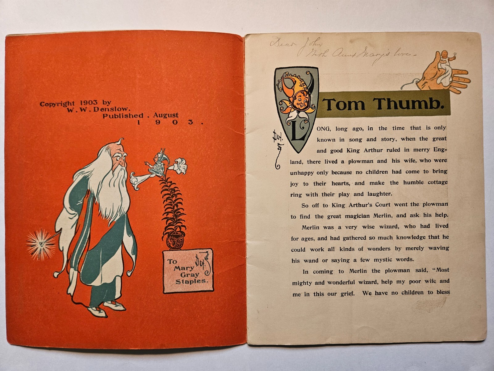 W W Denslow DENSLOW’S TOM THUMB 1903, Wizard of Oz illustrator