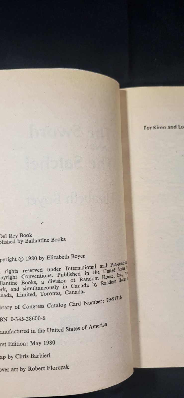 The Sword and the Satchel by Elizabeth Boyer 1980 Del Rey 1st Printing Paperback