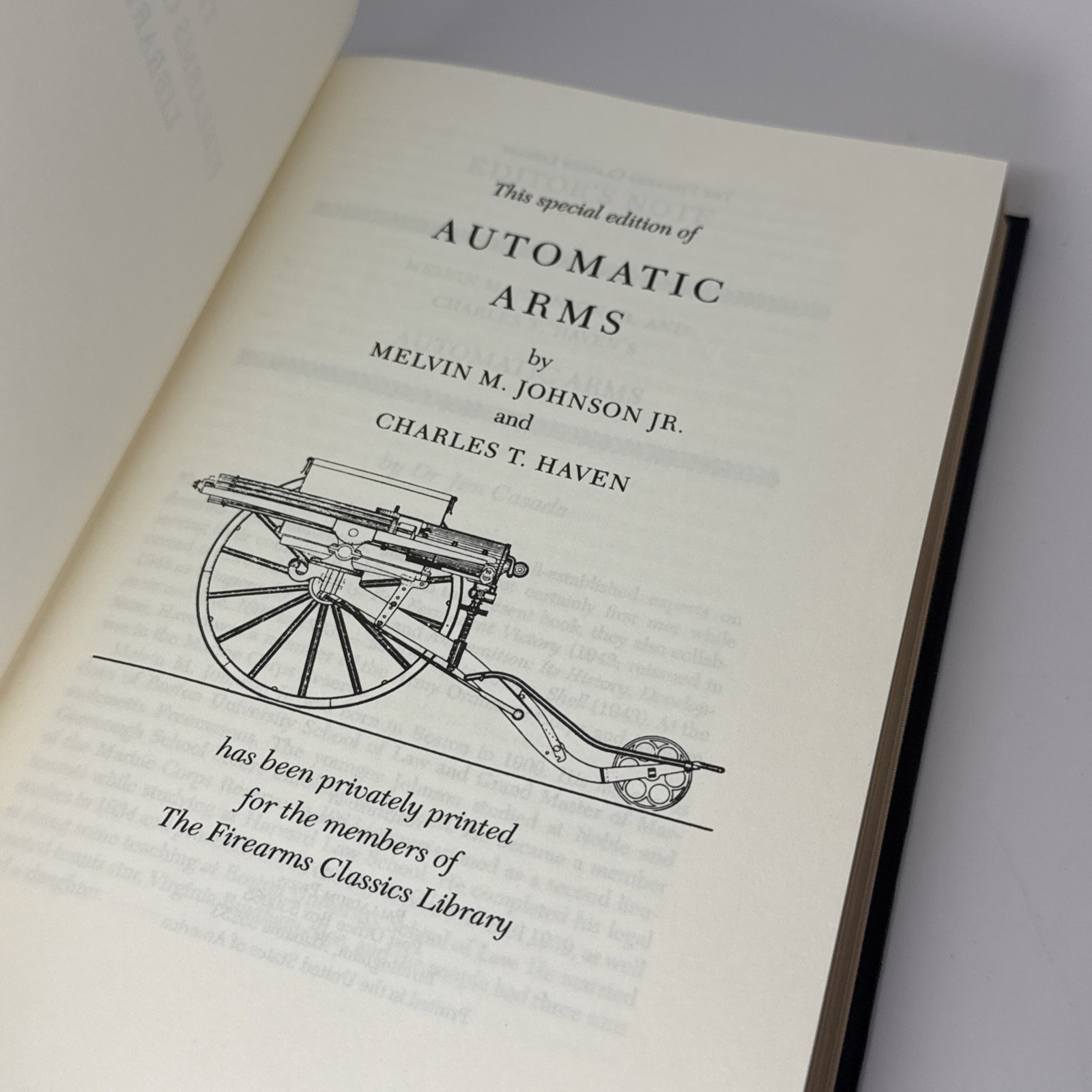 „Automatic Arms“ by Johnson & Haven NRA Firearms Classics Library Leather HC 22k