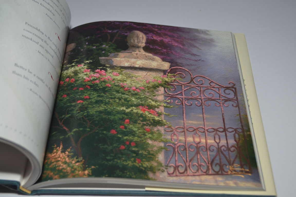 Thomas Kinkade GARDEN of FRIENDSHIP Hardcover Signed Book & Artwork