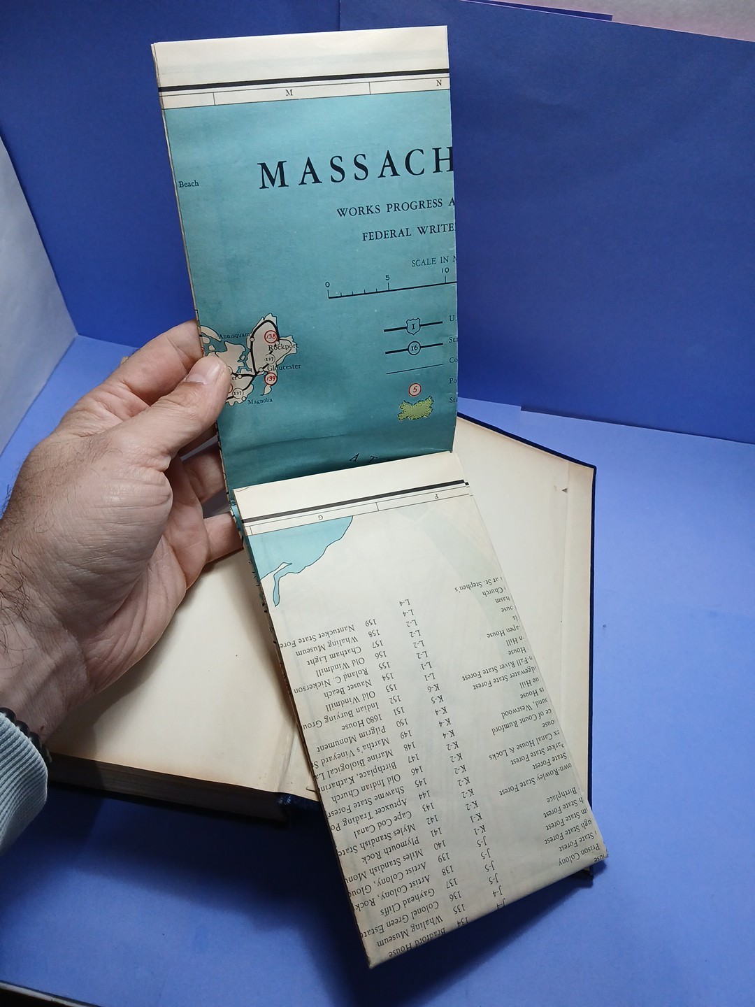 Massachusetts: A Guide to its Places and People (1937, Hardcover) with Map