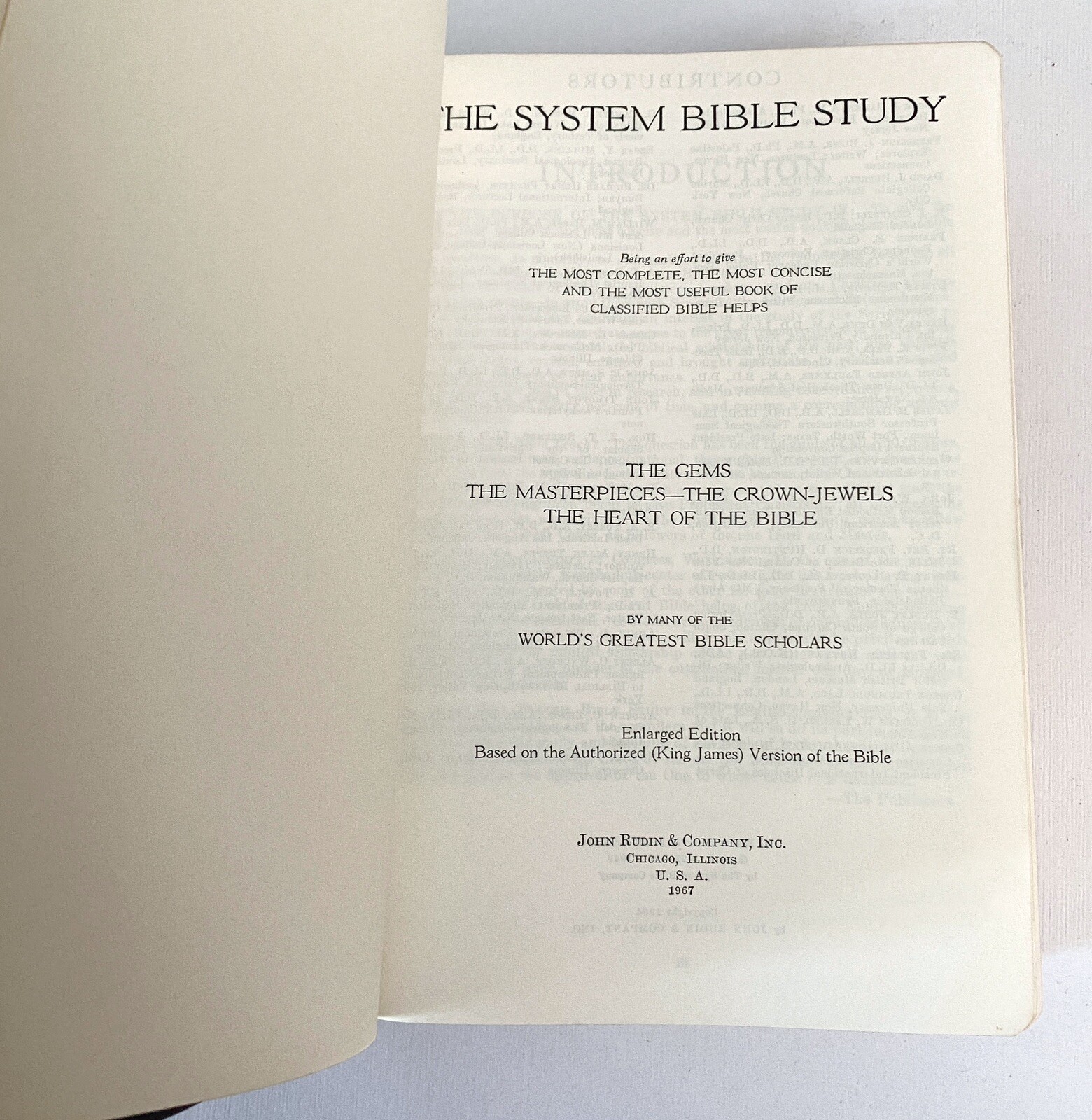 The System Bible Study Enlarged Edition KJV 1967 with Insert John Rudin & Co