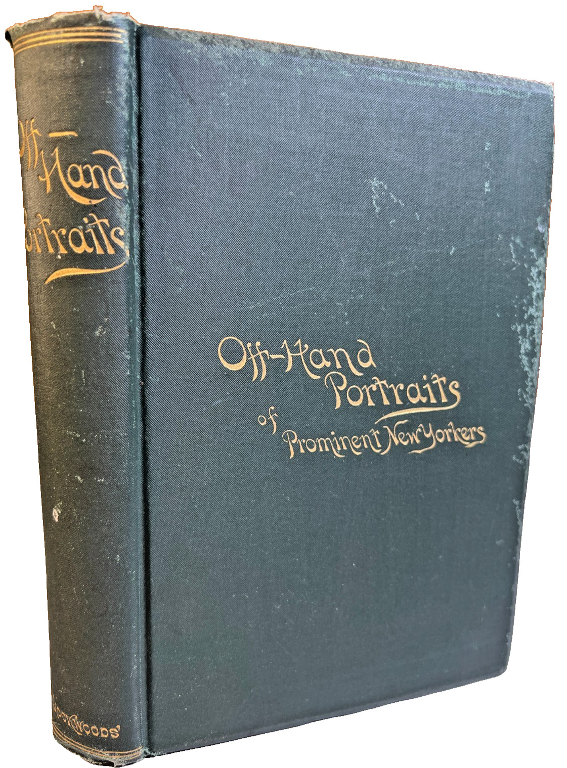 Antique Ornate Book 1884 Off Hand Portraits of Prominent New Yorkers Fiske Gilt
